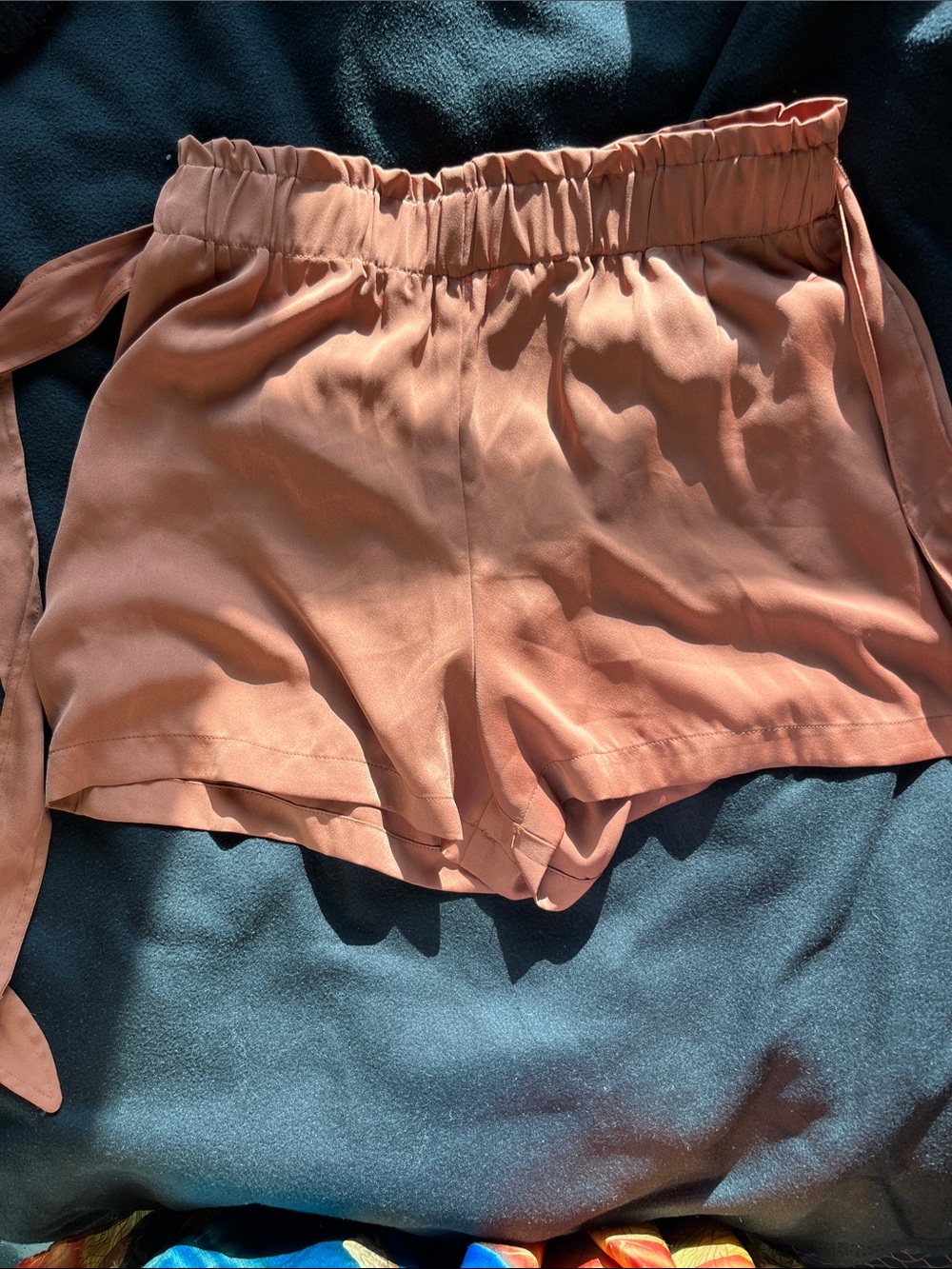 Women's Tie-Waist Peach Shorts